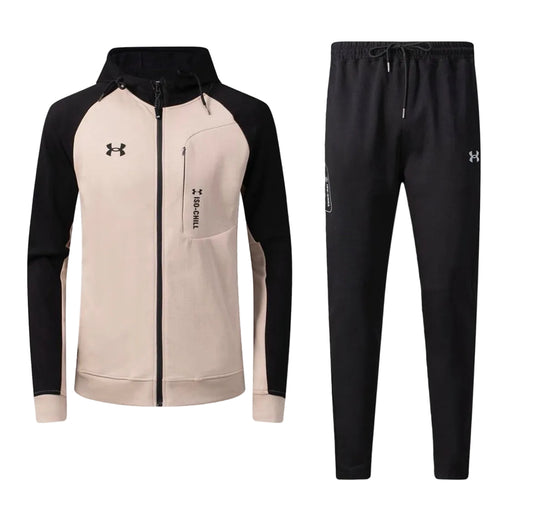 Ensemble survêtement Under Armour Beige/Noir avec capuche (coton) ECMSUA08