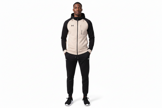 Ensemble survêtement Under Armour Beige/Noir avec capuche (coton) ECMSUA08