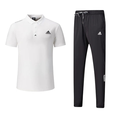 T-shirt col roulé Adi-das et pantalon jogging avec fermeture (Blanc/Noir) TPJFMAS04
