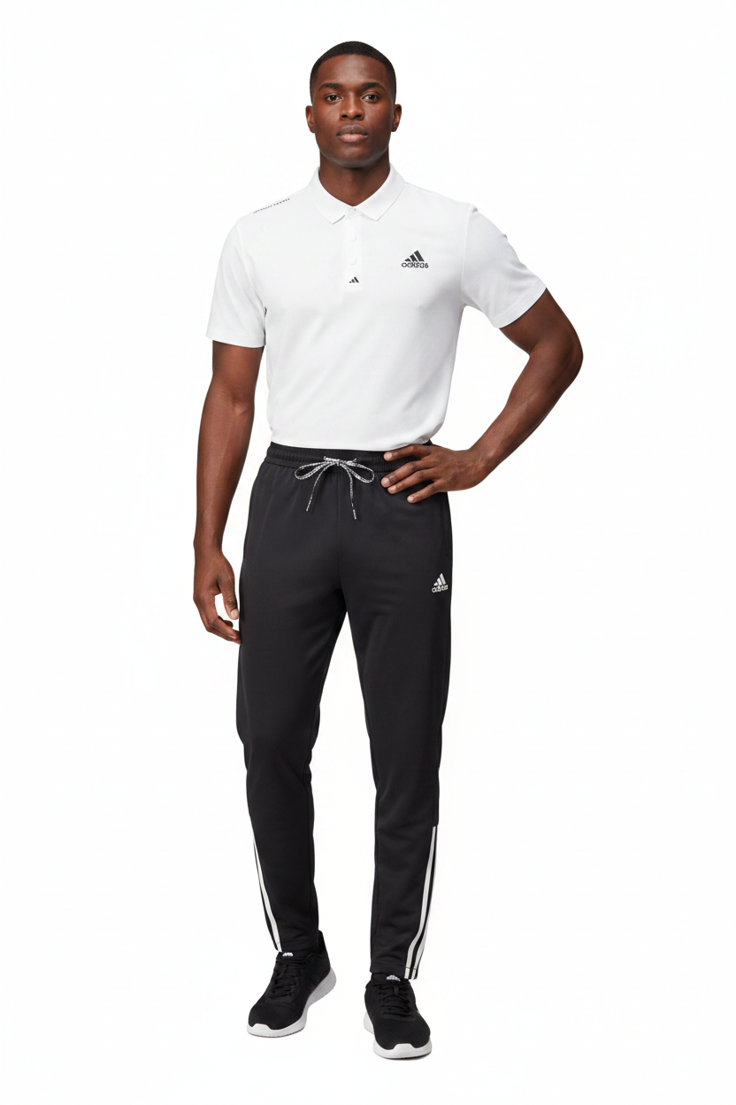 T-shirt col roulé Adi-das et pantalon jogging avec fermeture (Blanc/Noir) TPJFMAS04