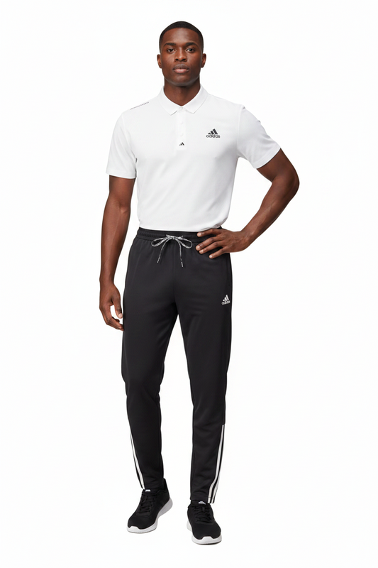 T-shirt col roulé Adi-das et pantalon jogging avec fermeture (Blanc/Noir) TPJFMAS04
