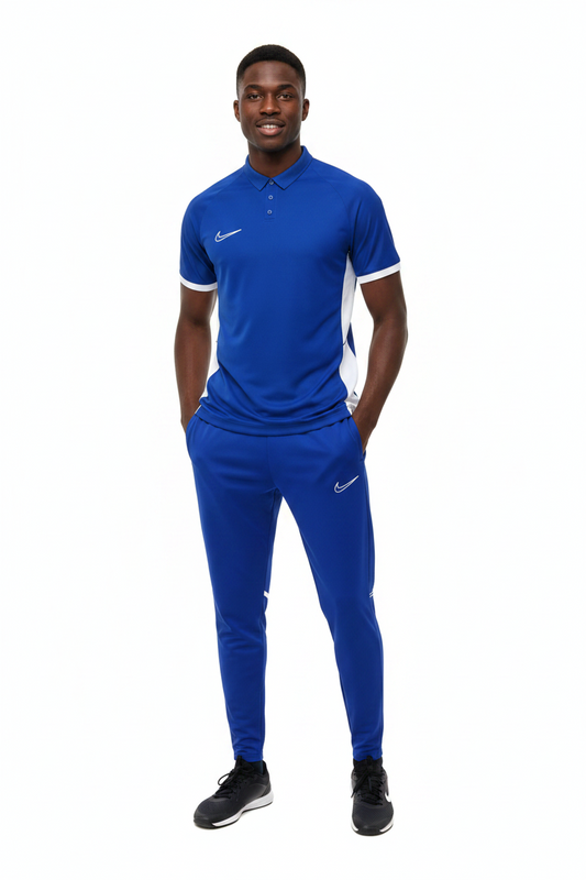 Ensemble T-shirt col roulé & Jogging Nike (Bleu)– Style Sport Premium