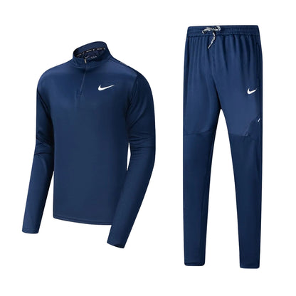 Ensemble Nike sport long manche col zippé avec pantalon jogging (Marine) MSESLMN02