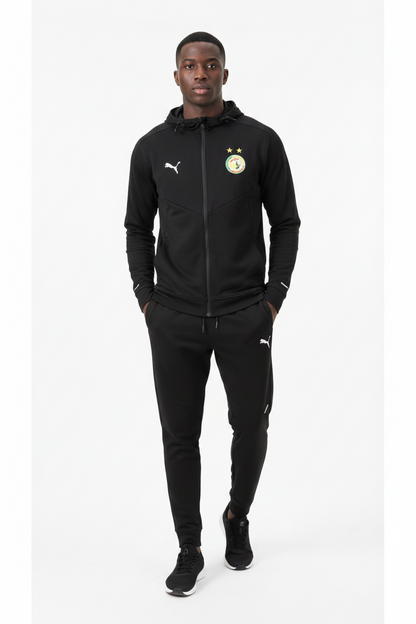 Ensemble Survêtement Senegal avec capuche (coton) (noir/noir) 2025-2026 SMSSC02