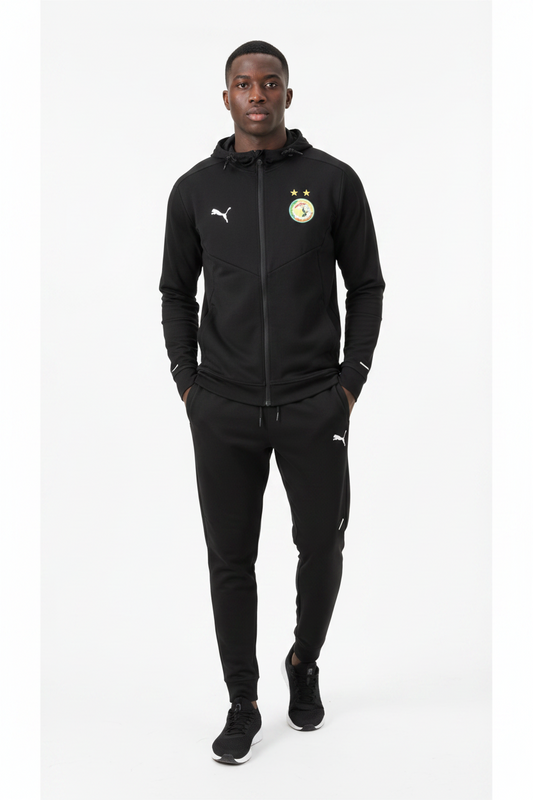 Ensemble Survêtement Senegal avec capuche (coton) (noir/noir) 2025-2026 SMSSC02