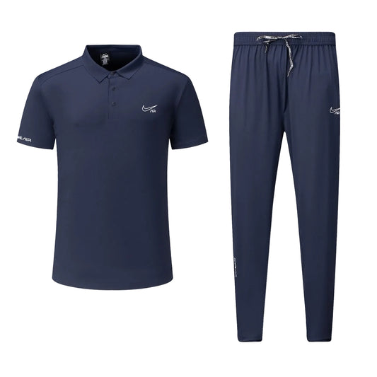 T-shirt col roule Ni-ke Air et pantalon jogging avec fermeture (Marine) TPJFMNS16