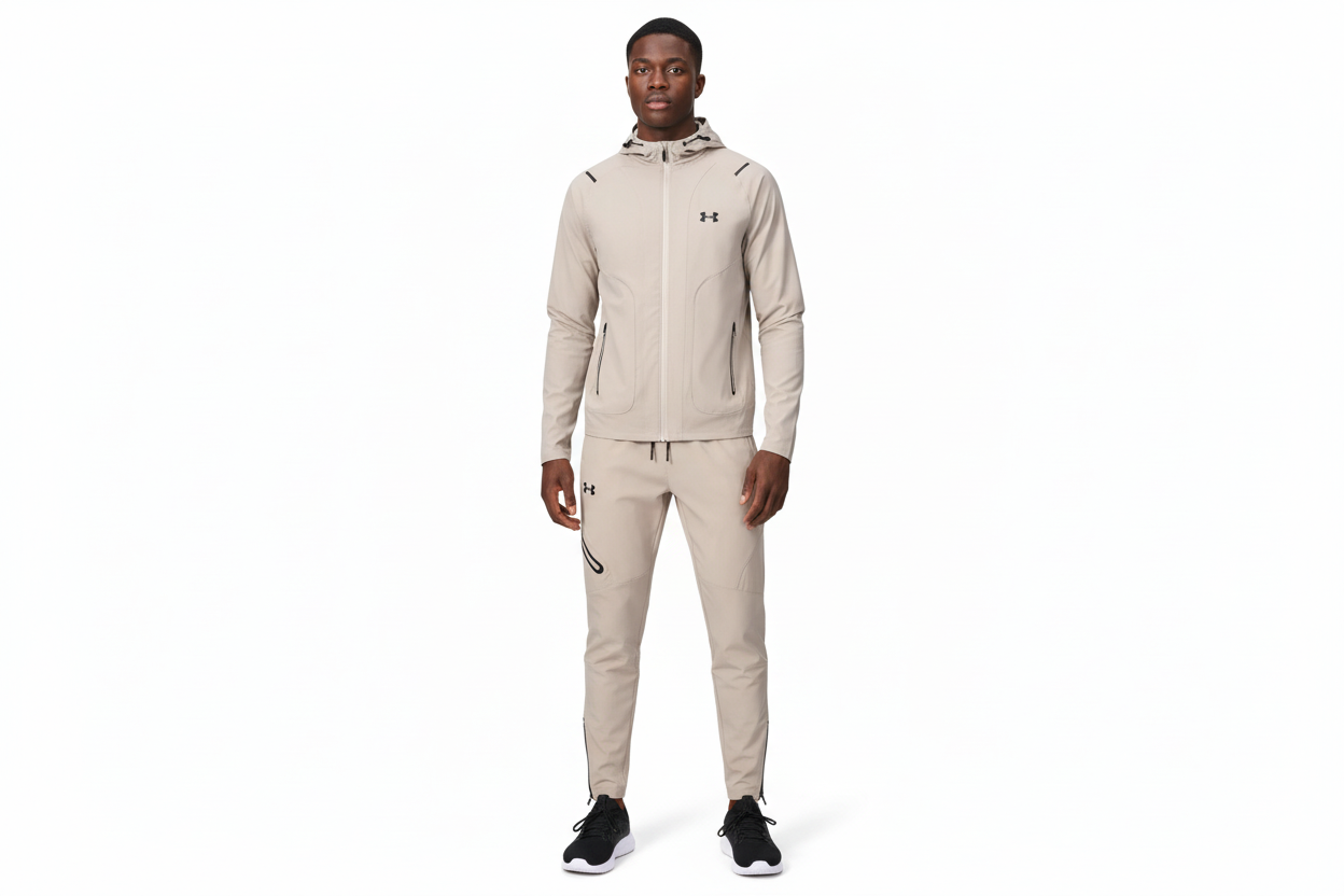 Ensemble Survêtement Capuche Performance (Toiles) – Under Armour Beige ECUAMS 01
