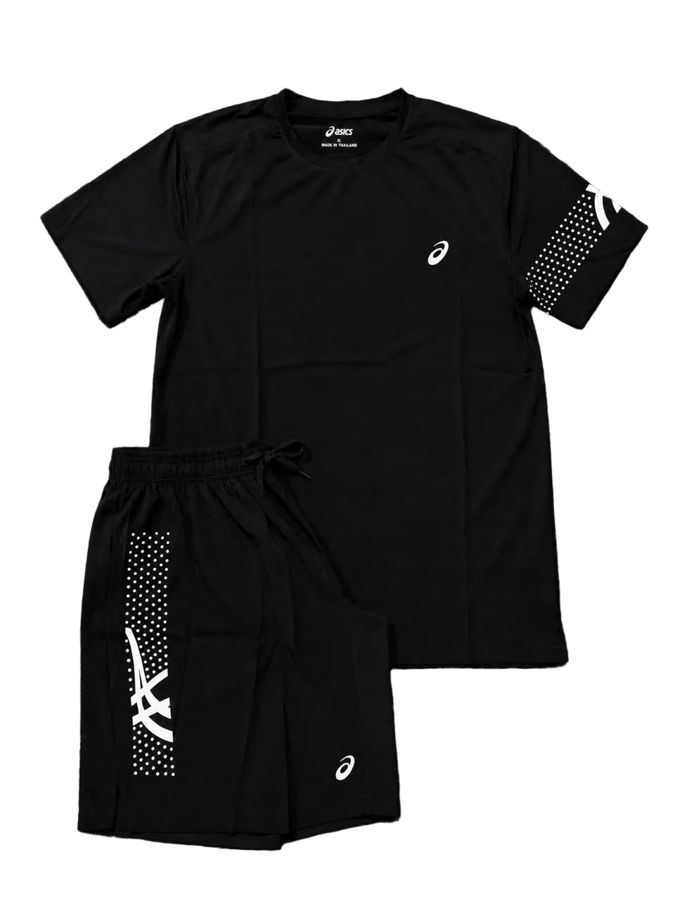 Ensemble Sport ASICS Unisexe – T-shirt et short avec fermeture Noir