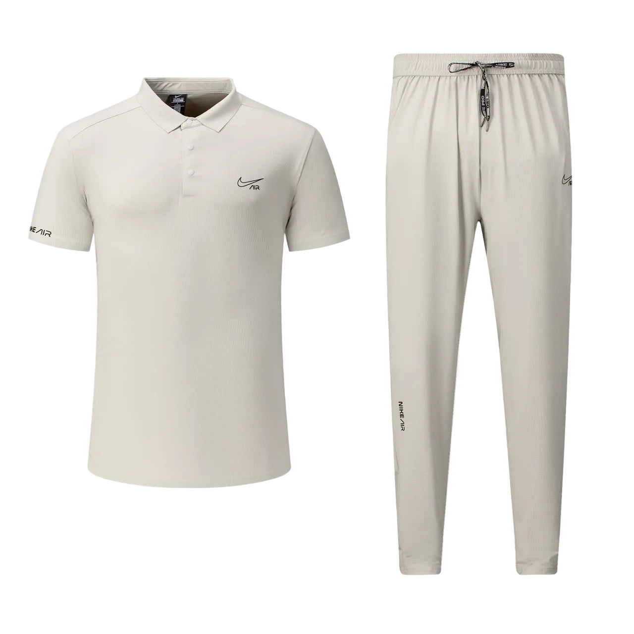 T-shirt col roule Ni-ke Air et pantalon jogging avec fermeture (Beige) TPJFMNS19
