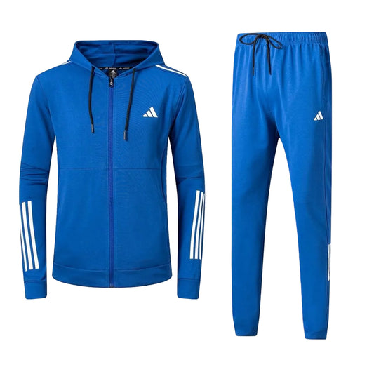 Ensemble survêtement Adidas Bleu avec capuche (coton) SACMS06