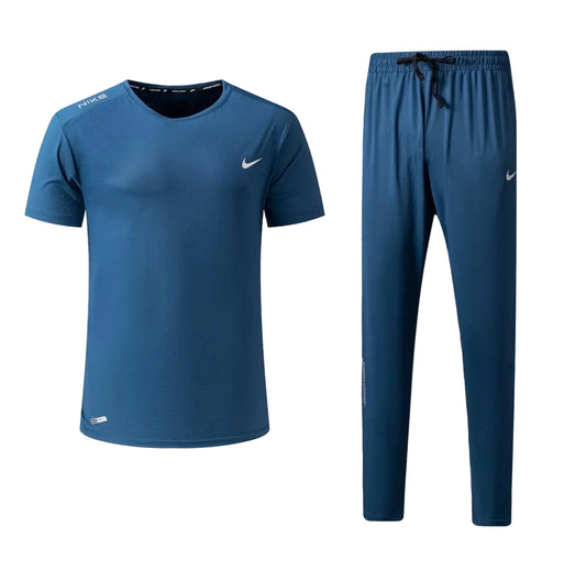 Ensemble Sport (NI-KE) – T-shirt & Pantalon Style Performance Bleu TPESMSN08