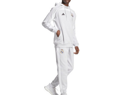 Ensemble survêtement REAL MADRID Saison 2025-2025 URBAN PURIST (BLANC/GRIS) avec capuche