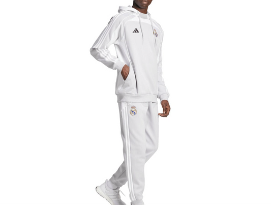 Ensemble survêtement REAL MADRID Saison 2025-2025 URBAN PURIST (BLANC/GRIS) avec capuche