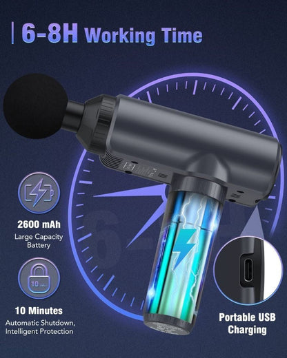 Pistolet de massage musculaire Lefity, 100 vitesses et 8 têtes de massage