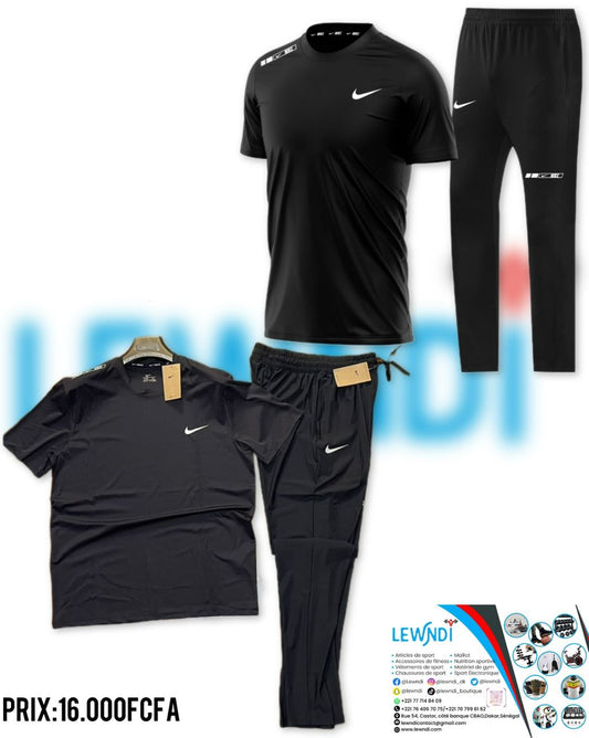 T-shirt sport + pantalon Nike avec fermeture (Noir) MTSTPN01