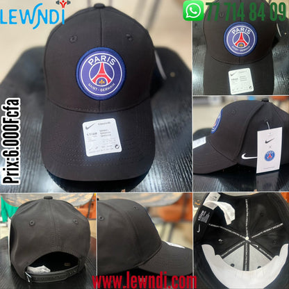 Casquette PSG Noire Ajustable – Logo Paris Saint-Germain Brodé | Unisexe
