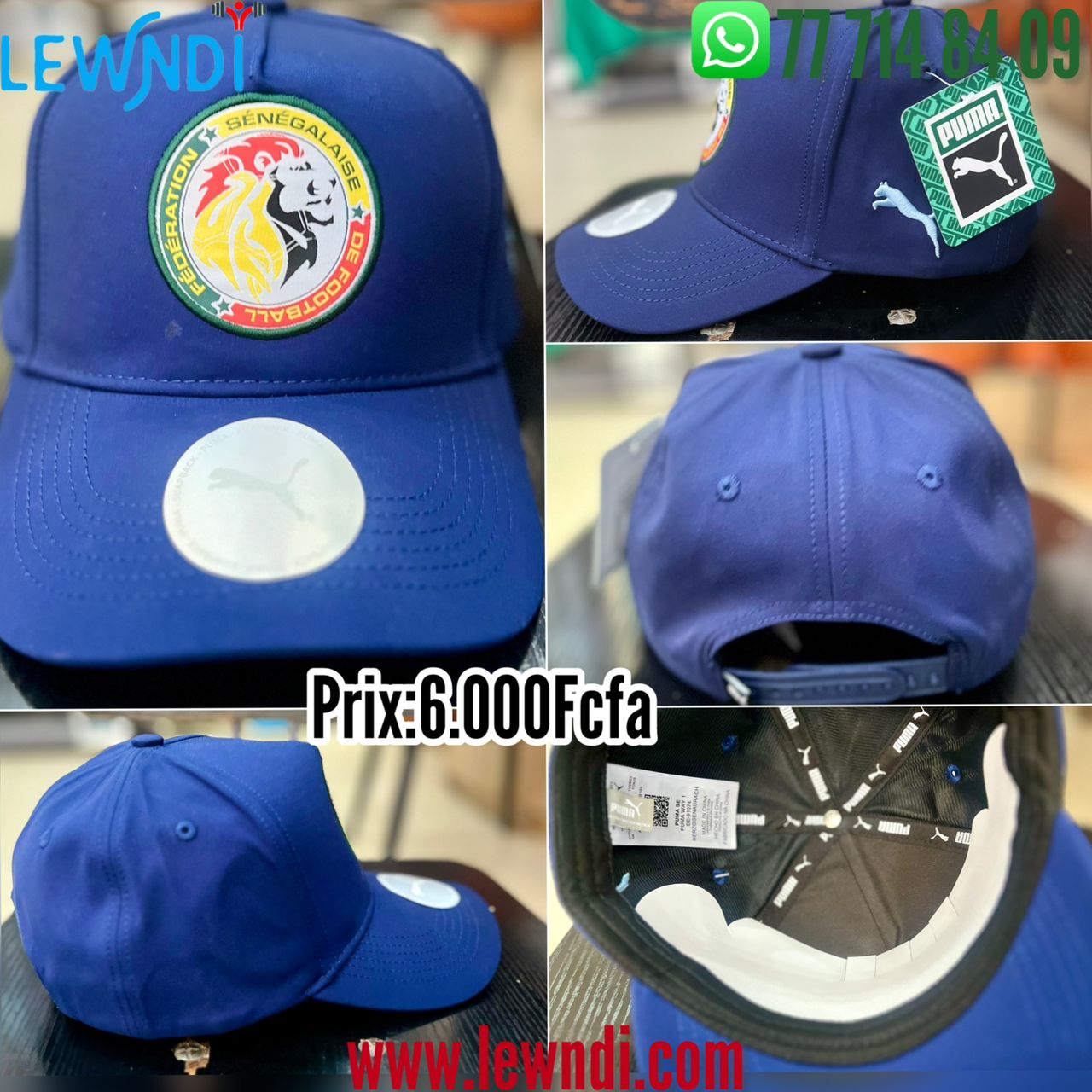 Casquette Sénégal Bleu Ajustable – Logo Brodé | Unisexe