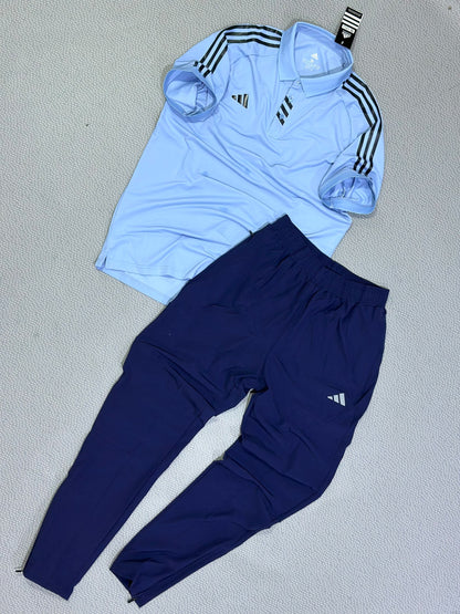 Ensemble Polo & Pantalon de Sport Adi-das (Bleu/Marine) TSCETPA02
