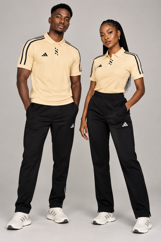 Ensemble Polo & Pantalon de Sport Adi-das (Beige/Noir) TSCETPA04