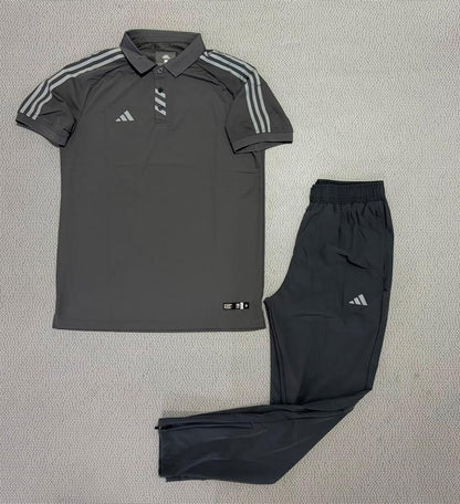 Ensemble Polo & Pantalon de Sport Adi-das (Gris foncé/Gris) TSCETPA06