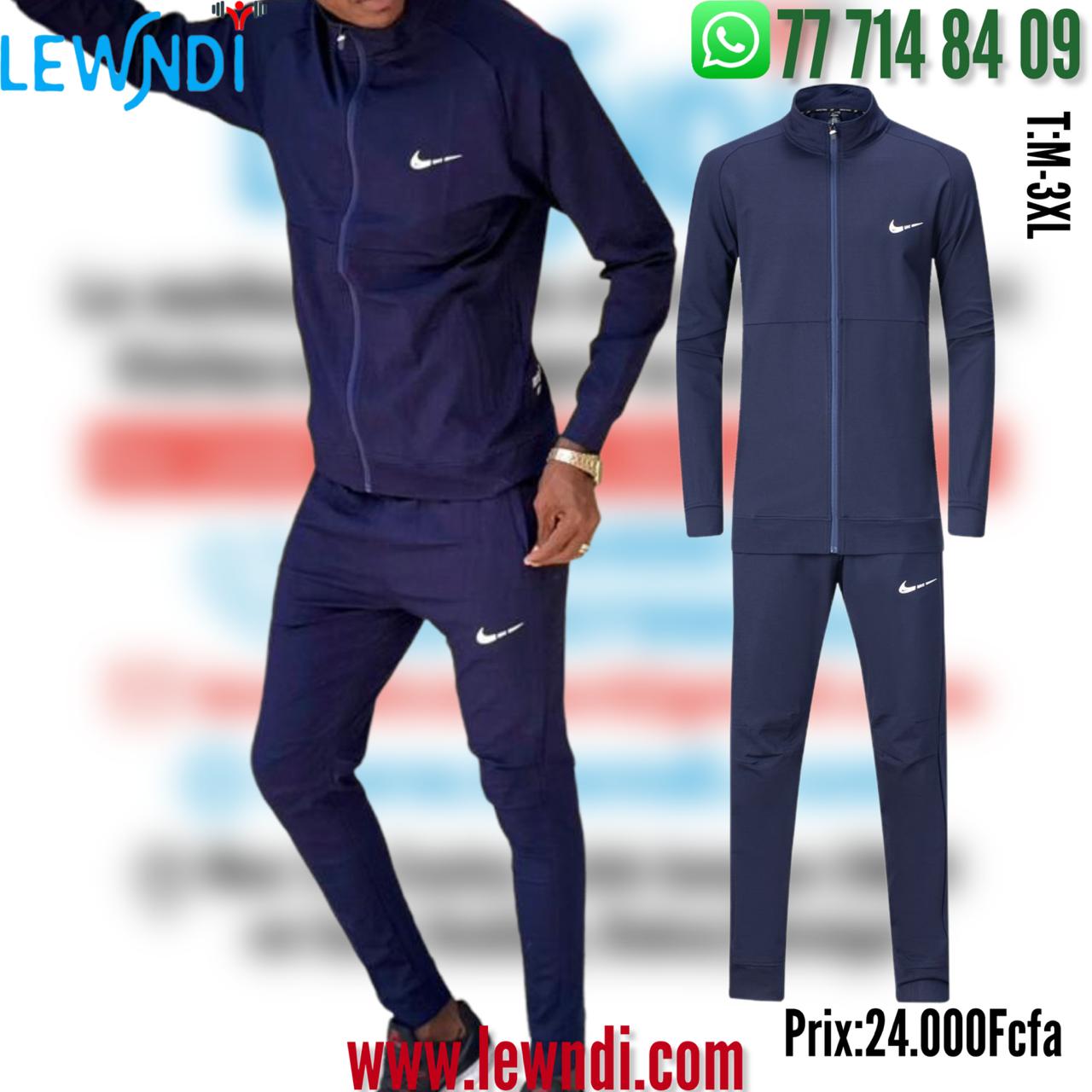 Ensemble Survêtement Classique Nike Marine (coton leger) avec fermeture MSESN06