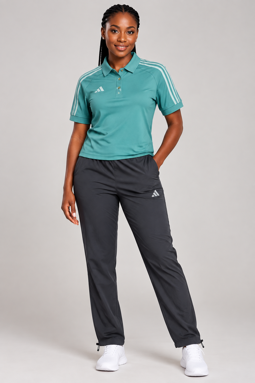Ensemble Polo & Pantalon de Sport Adi-das (bleu turquoise/Gris) TSCETPA01