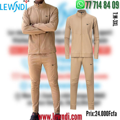 Ensemble Survêtement Classique Nike Beige (coton leger) avec fermeture MSESN05