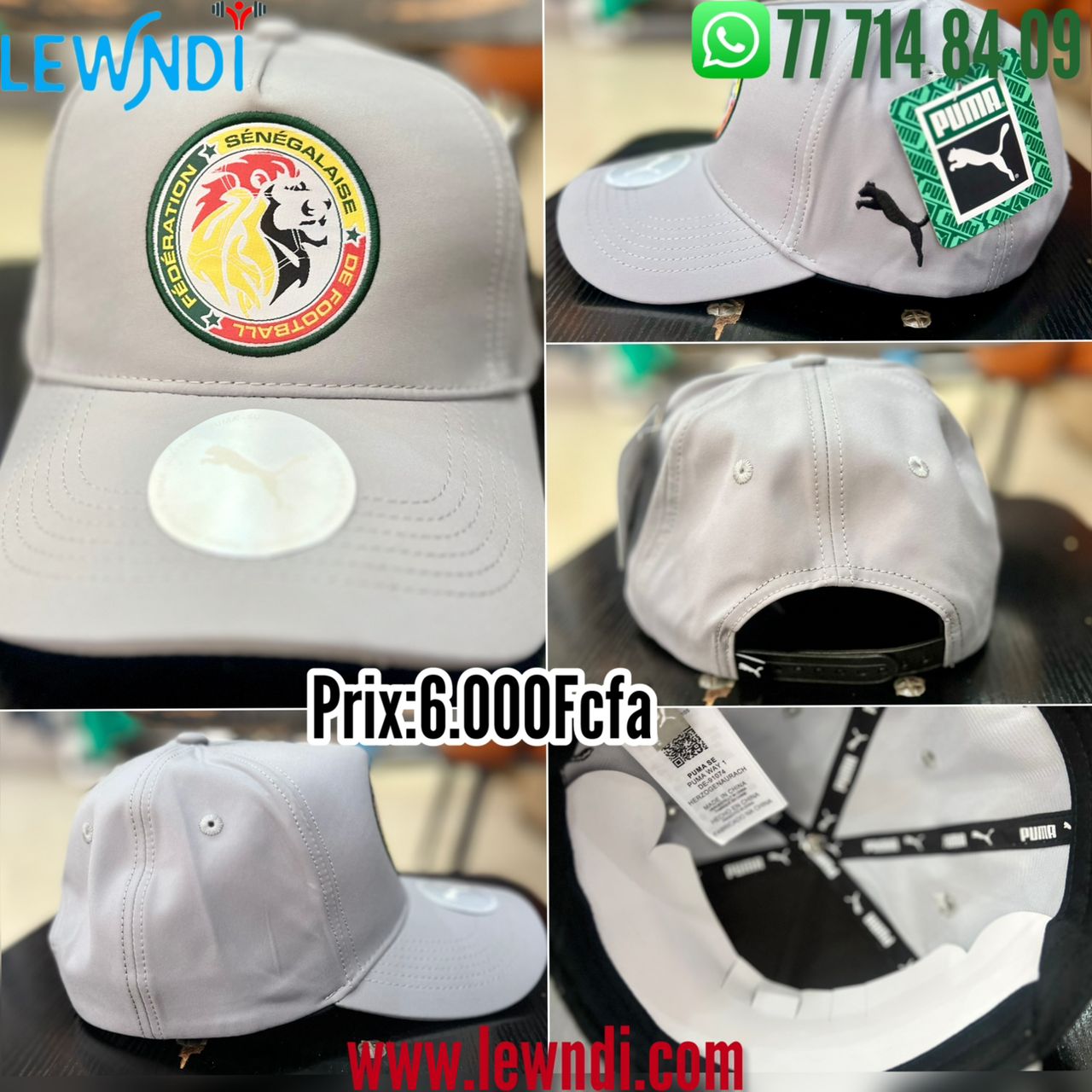Casquette Sénégal Gris Ajustable – Logo Brodé | Unisexe