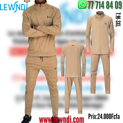 Ensemble Survêtement Classique UA Beige (coton leger) avec fermeture MSESUA02