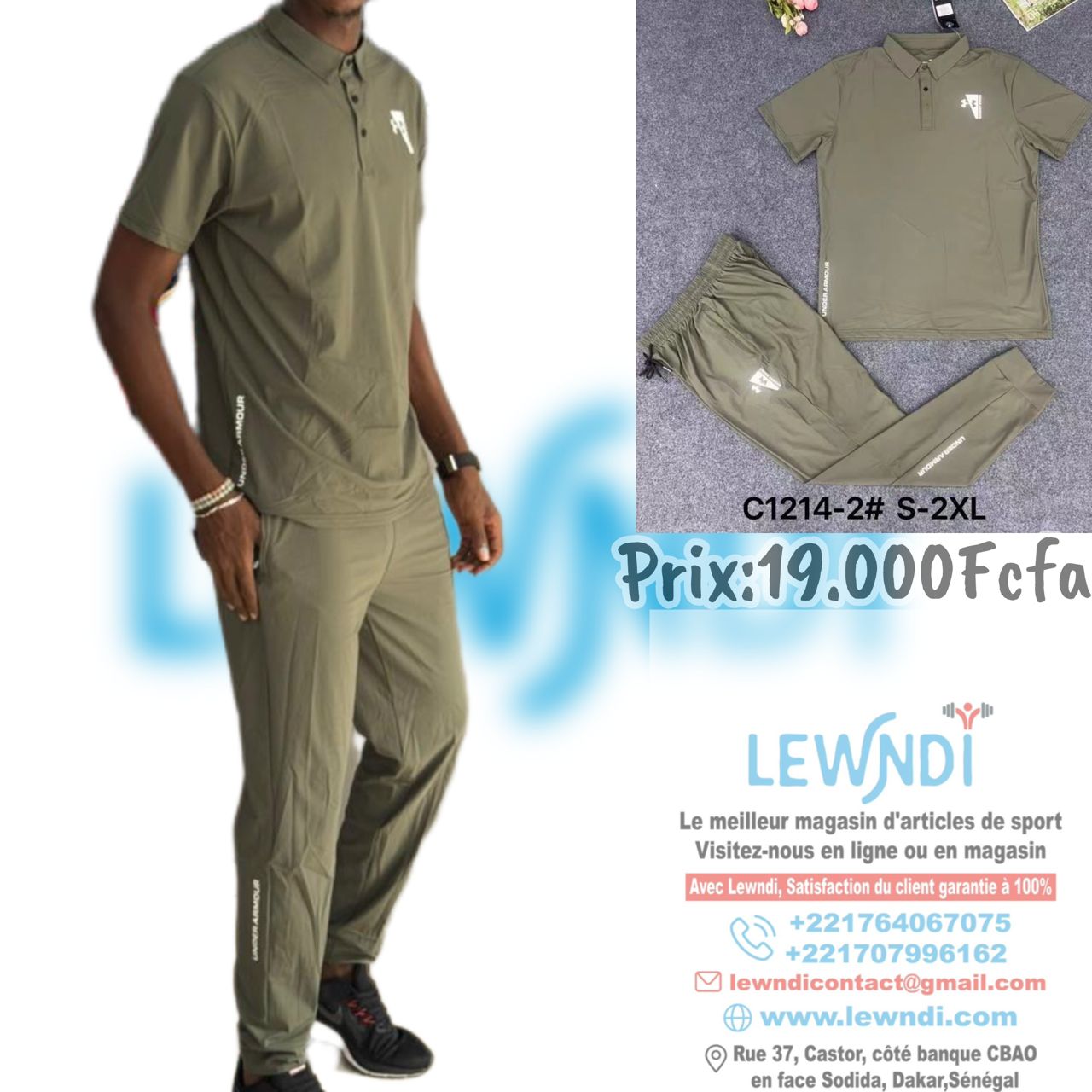 Ensemble classique col roulé avec pantalon (Vert) Under Armour ECPMS07
