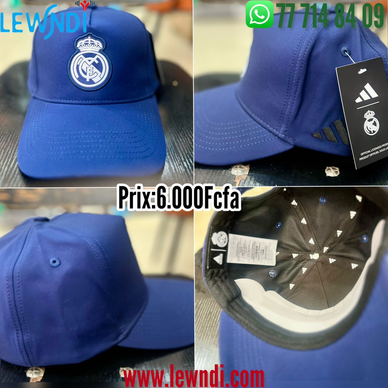 Casquette Real Madrid Marine Ajustable – Logo Brodé | Unisexe
