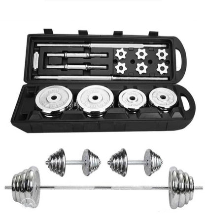Kit d'haltères chromées 50KG York Fitness