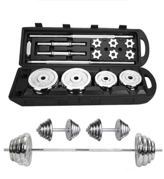 Kit d'haltères chromées 50KG York Fitness