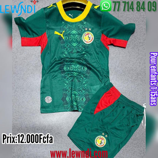 Ensemble Maillot Sénégal Cup de monde 2026 (Lions de la Teranga) pour Enfants Extérieur (vert)