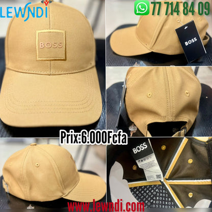 Casquette Boss (carré) Doré Ajustable – Logo Brodé | Unisexe