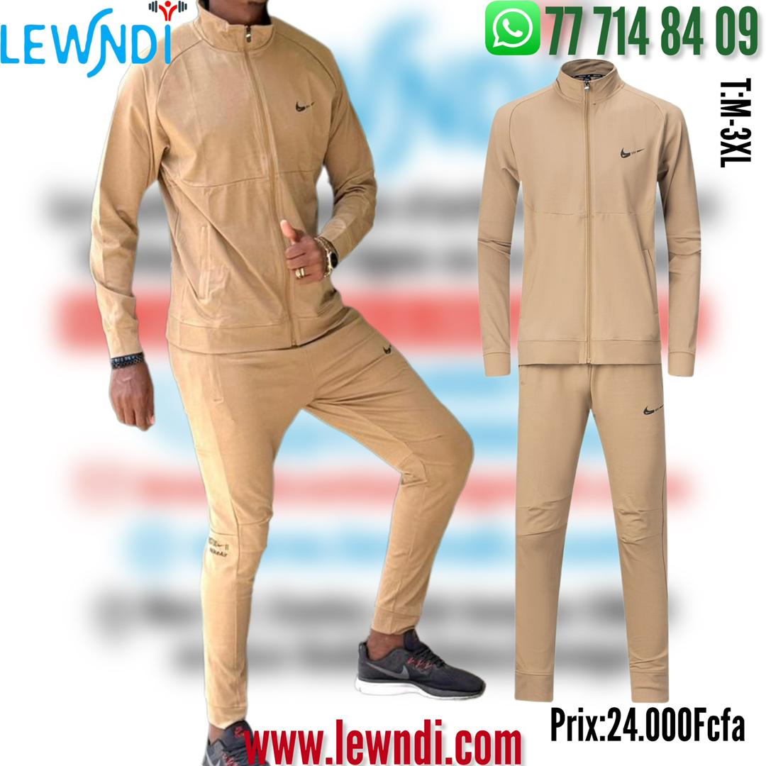 Ensemble Survêtement Classique Nike Beige (coton leger) avec fermeture MSESN05