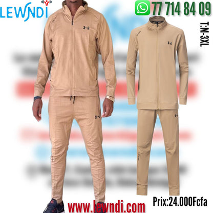 Ensemble Survêtement Classique UA Beige (coton leger) avec fermeture MSESUA02