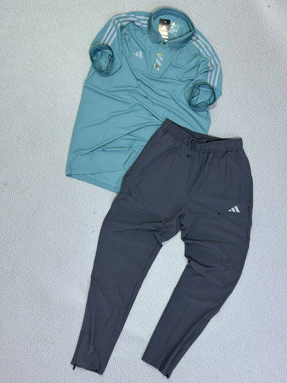 Ensemble Polo & Pantalon de Sport Adi-das (bleu turquoise/Gris) TSCETPA01