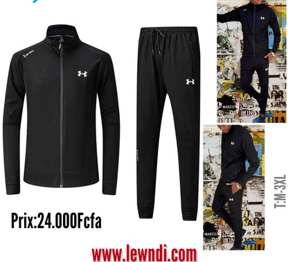 Ensemble Survêtement Classique UA Noir(coton leger) avec fermeture MSESUA01