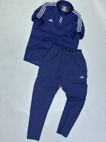 Ensemble Polo & Pantalon de Sport Adi-das (Bleu Marine/Marine) TSCETPA03