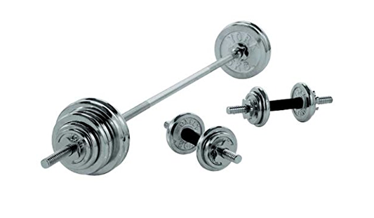 Kit d'haltères chromées 50KG York Fitness