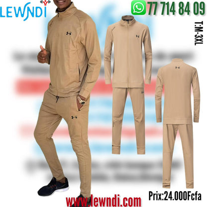 Ensemble Survêtement Classique UA Beige (coton leger) avec fermeture MSESUA02