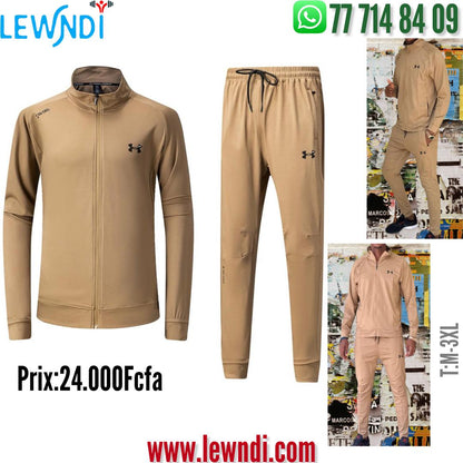 Ensemble Survêtement Classique UA Beige (coton leger) avec fermeture MSESUA02