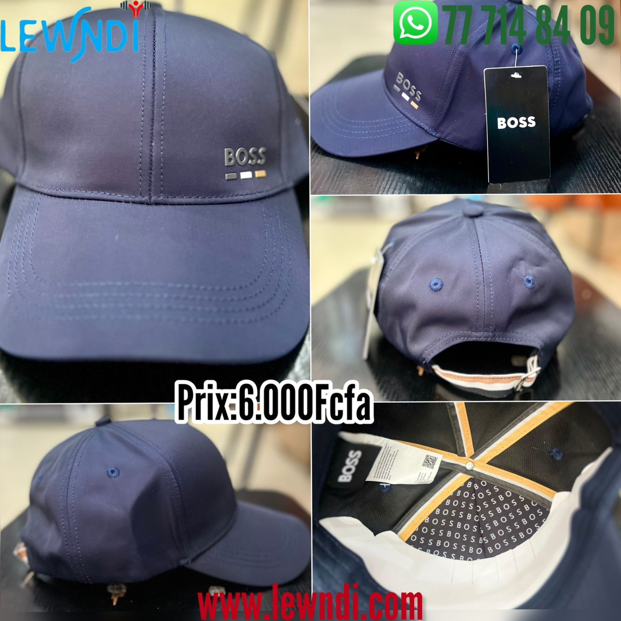Casquette Boss Marine (tricolore) Ajustable – Logo Brodé | Unisexe