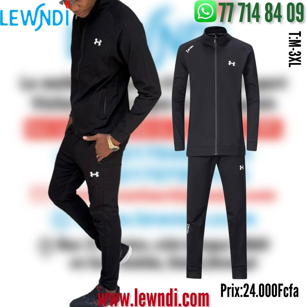 Ensemble Survêtement Classique UA Noir(coton leger) avec fermeture MSESUA01