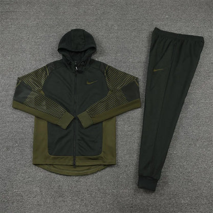 Ensemble survêtement Nike Tech Pro  (Vert foncé) avec capuche