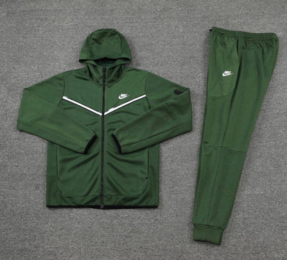 Ensemble survêtement Nike Tech Fleece (Vert) avec capuche