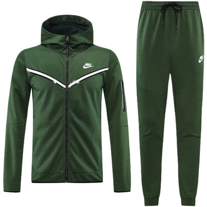 Ensemble survêtement Nike Tech Fleece (Vert) avec capuche