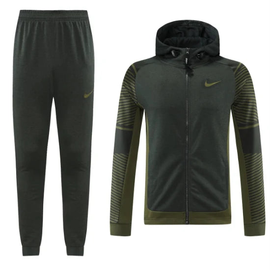 Ensemble survêtement Nike Tech Pro  (Vert foncé) avec capuche