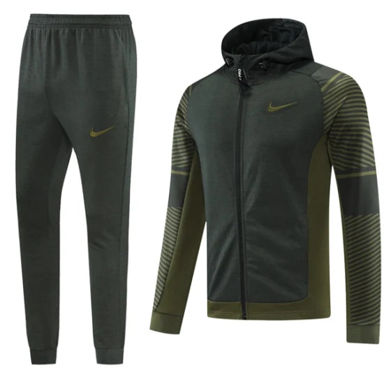 Ensemble survêtement Nike Tech Pro  (Vert foncé) avec capuche